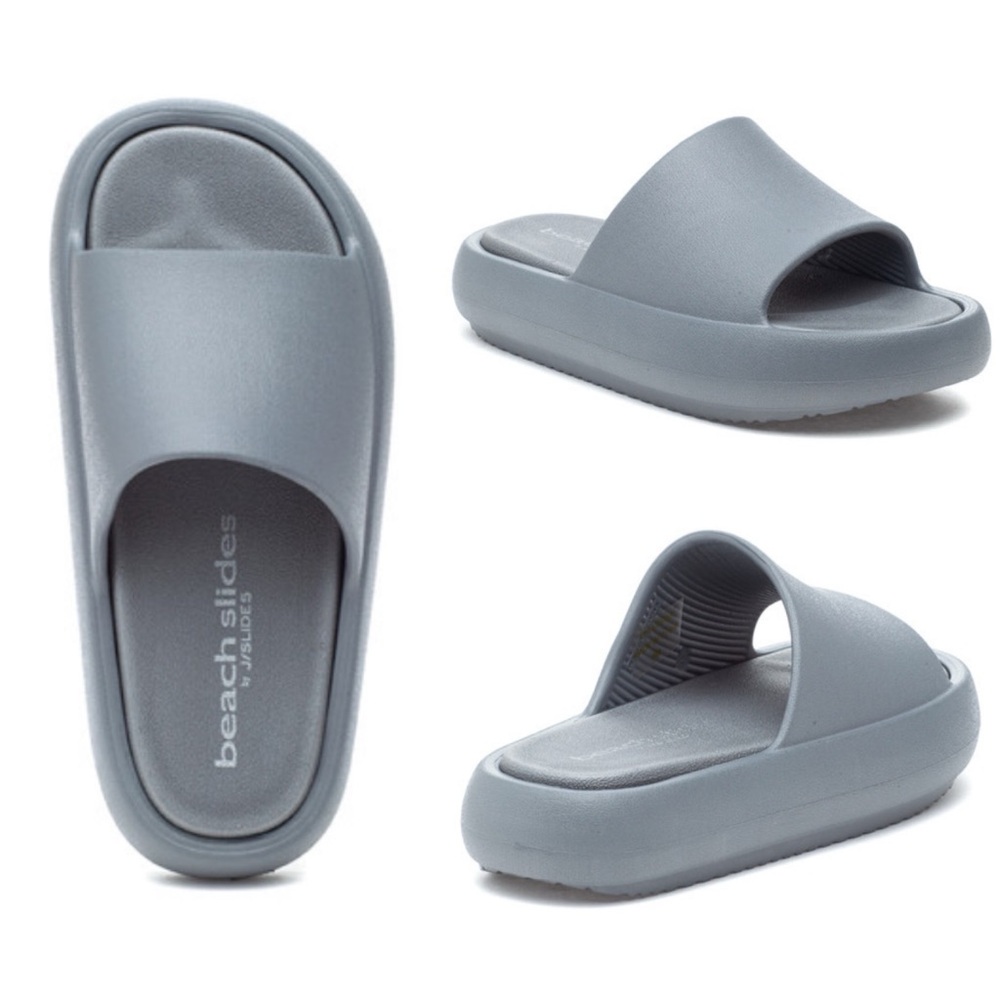 Beach Slides by J/Slides SQUISH Grey EVA Sandals Size 11M New